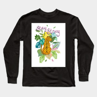 Tiger Stay Strong illustration Long Sleeve T-Shirt